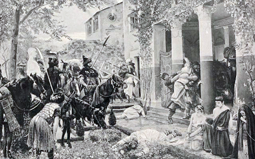 Huns killing Roman citizens, Source: Wikimedia